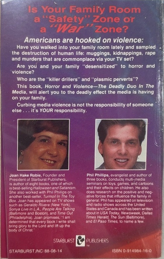 Horror and Violence - By Phil Phillips & others - back cover