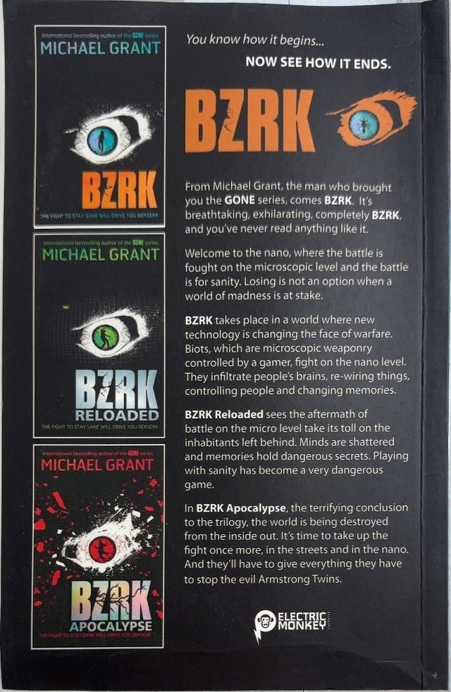 BZRK Origins - By Michael Grant - back cover