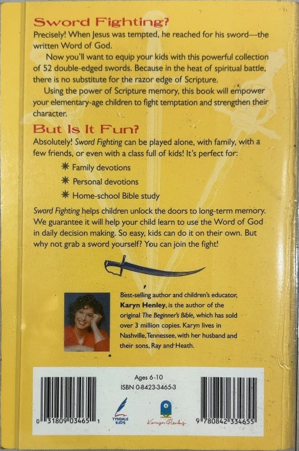 Sword Fighting - By Karyn Henley - back cover