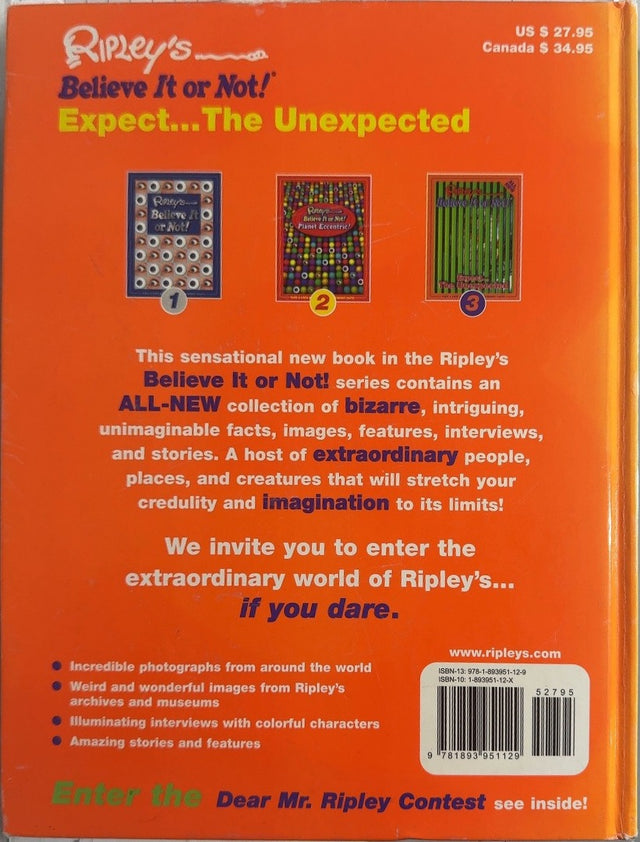 Ripley's Believe It or Not! - By Geoff Tibballs & others - back cover