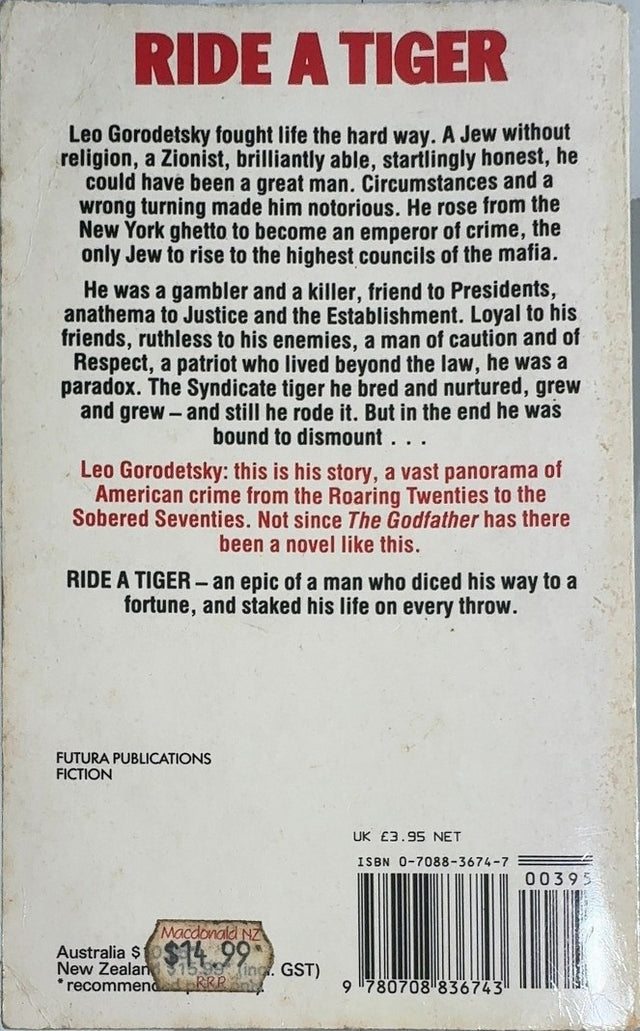 Ride a Tiger - By Harold Livingston - back cover