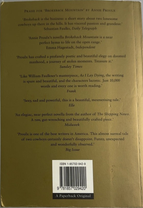 Close Range - By Annie Proulx - back cover