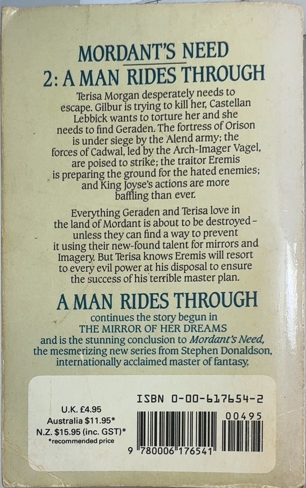 A Man Rides Through - By Stephen Donaldson - back cover