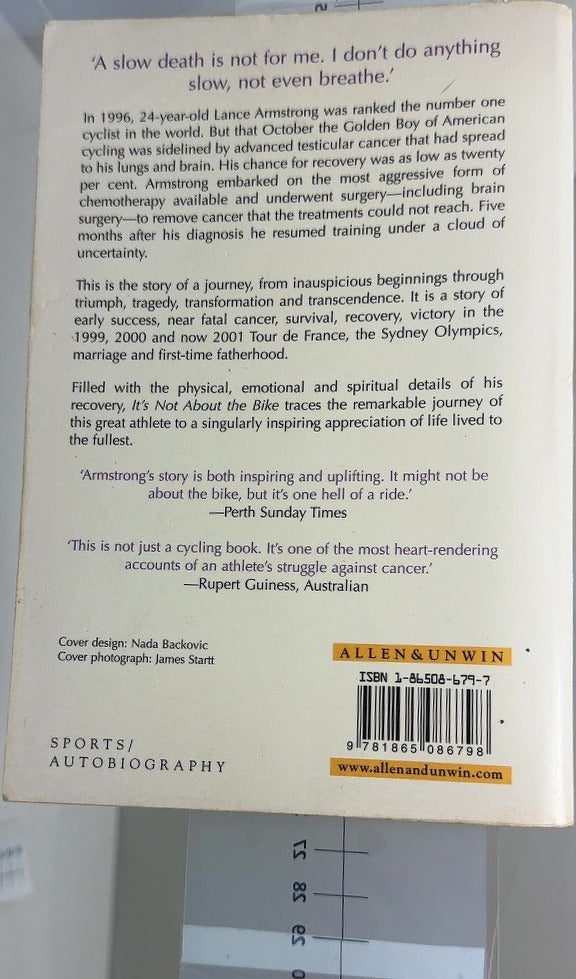 It's Not About the Bike - By Lance Armstrong & others - back cover