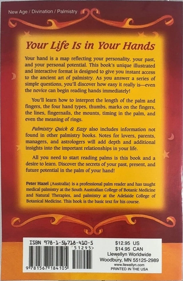 Palmistry Quick & Easy - By Peter Hazel - back cover