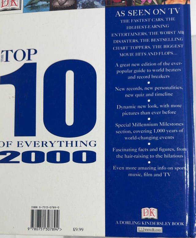 The Top 10 of Everything 2000 - By Russell Ash - back cover
