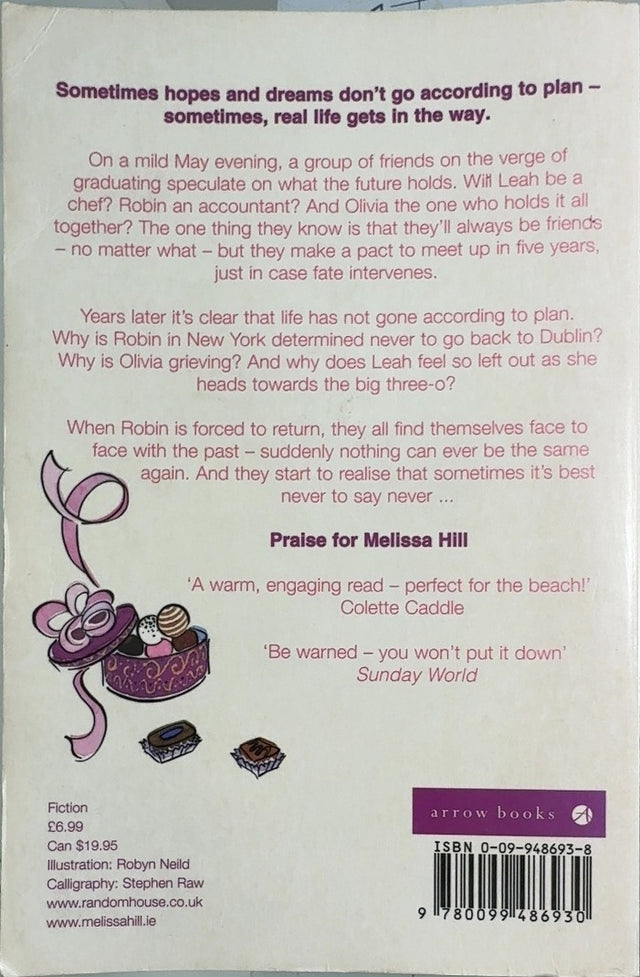 Never say never - By Melissa Hill - back cover