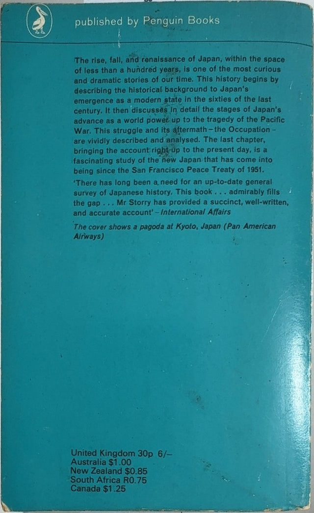A History of Modern Japan - By Richard Storry - back cover