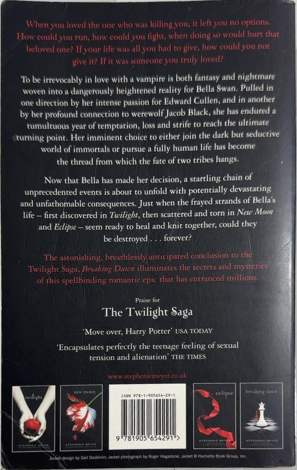 breaking dawn - By Stephenie Meyer - back cover