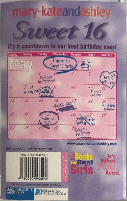 Sweet 16 - By mary-kate and ashley - back cover