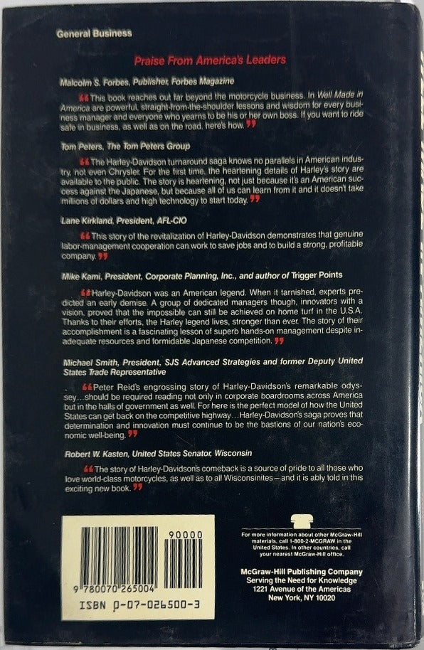 Well Made In America - By Peter C. Reid - back cover
