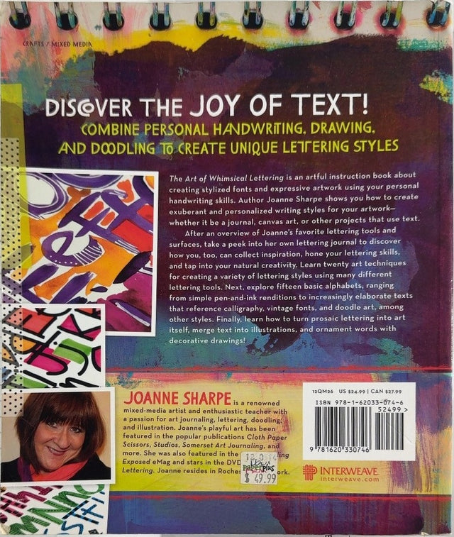 The Art of Whimsical Lettering - By Joanne Sharpe - back cover