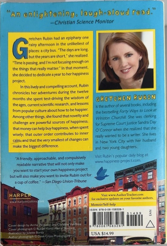 The Happiness Project - By Gretchen Rubin - back cover