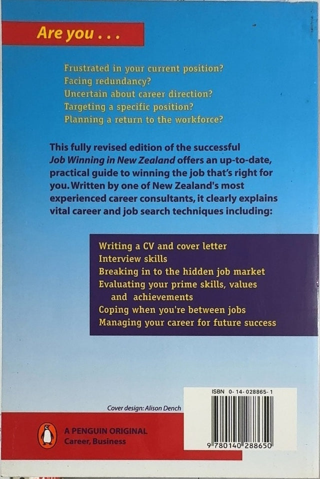 Job Winning in New Zealand - By Murray McLachlan - back cover