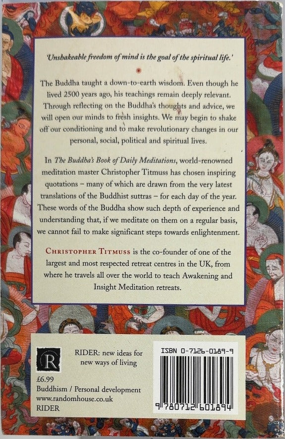 The Buddha's Book of Daily Meditations - By Christopher Titmuss - back cover