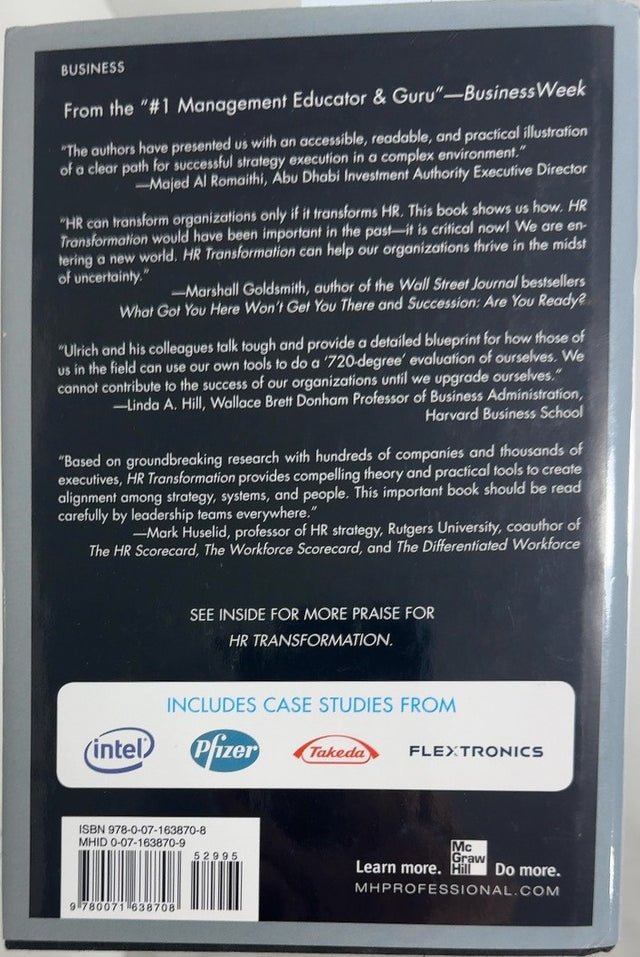 HR Transformation - By Dave Ulrich & others - back cover
