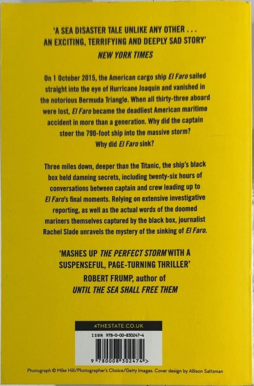 Into the Raging Sea - By Rachel Slade - back cover