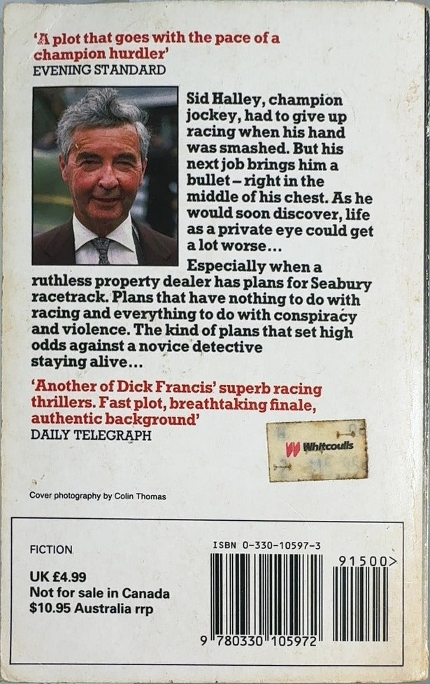 Odds Against - By Dick Francis - back cover