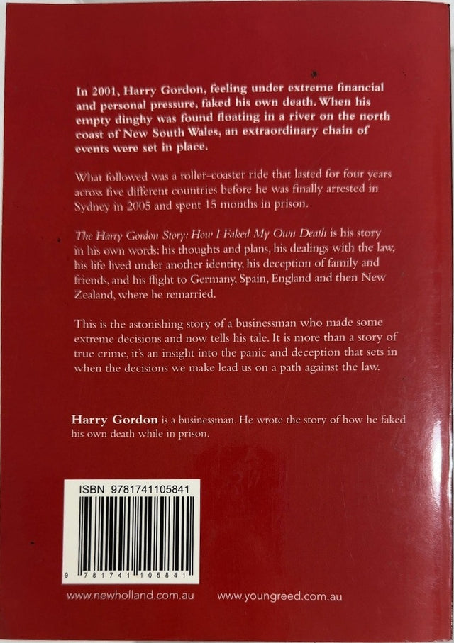 How I Faked My Own Death - By Harry Gordon - back cover