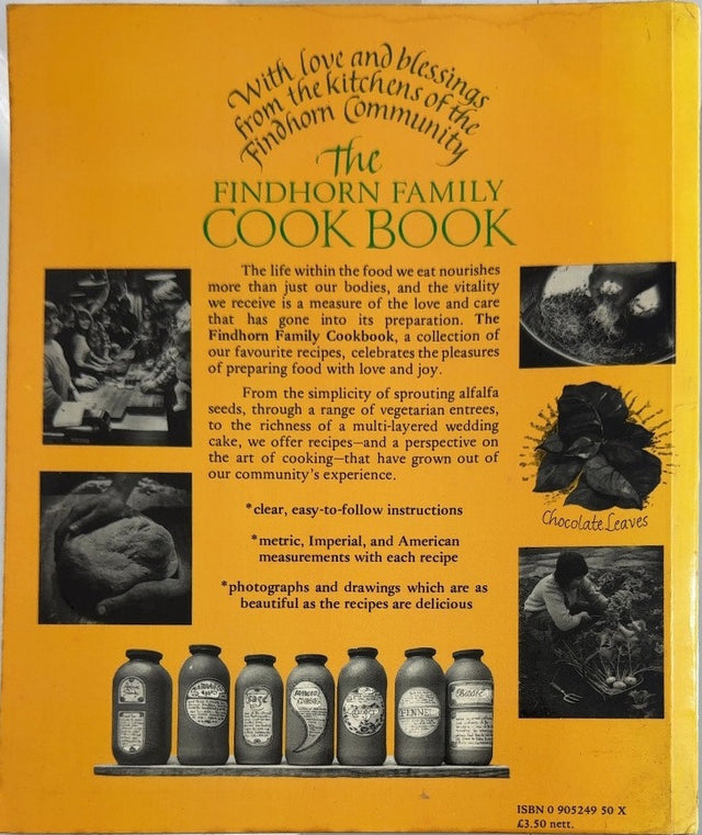 The Findhorn Family Cook Book - By Kay Lynne Sherman - back cover