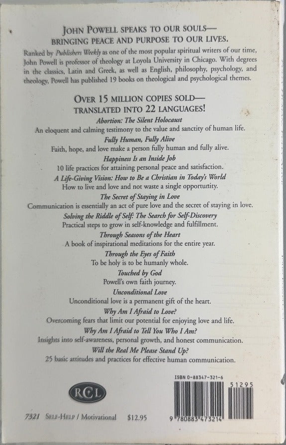 Fully Human, Fully Alive - By John Powell, S.J. - back cover