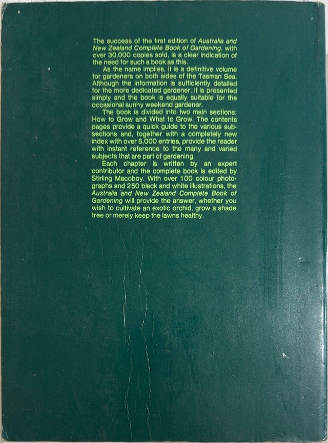 Australia and New Zealand Complete Book of Gardening - By Stirling Macoboy - back cover