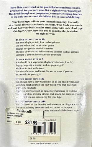 Eat Right 4 Your Type_Dr. Peter J. D'Adamo, Catherine Whitney