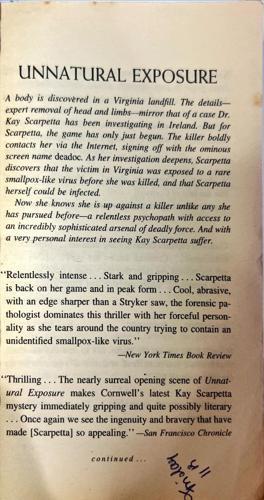 bookworms_Unnatural Exposure_Patricia Cornwell