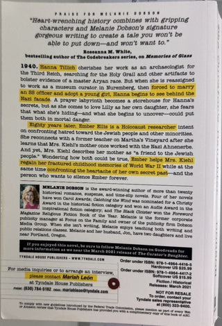 The Curator's Daughter — back cover