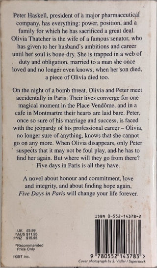 Five Days in Paris — back cover