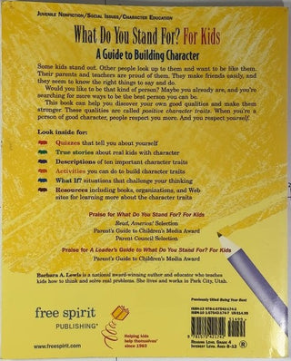 What Do You Stand For? For Kids — back cover