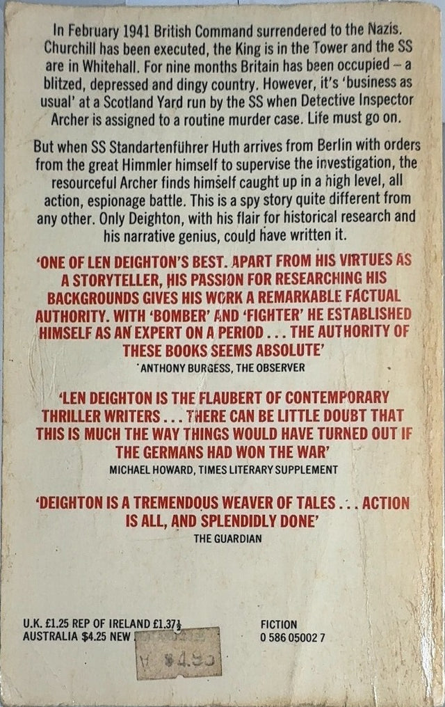 SS-GB - By Len Deighton - back cover