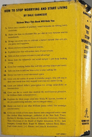 How to Stop Worrying and Start Living — back cover