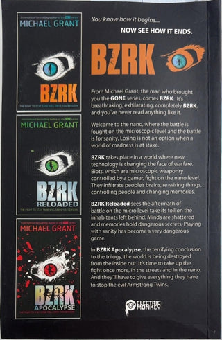 BZRK Origins - By Michael Grant — back cover