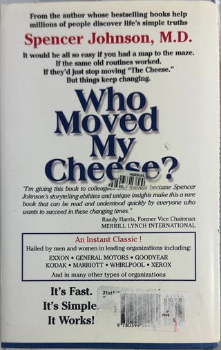 Who Moved My Cheese? - By Spencer Johnson, M.D. — back cover