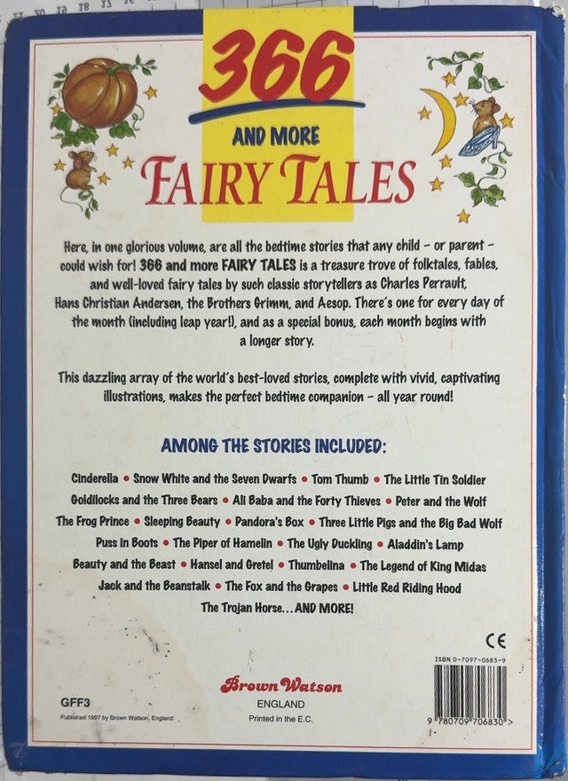 366 and More Fairy Tales - By Brown Watson - back cover