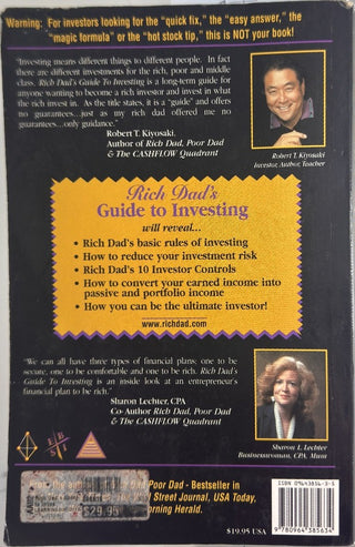 Rich Dad's Guide to Investing — back cover