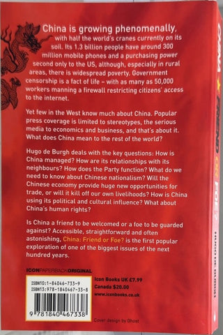 China: Friend or Foe? - By Hugo de Burgh — back cover