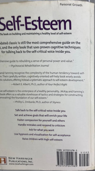 Self-Esteem — back cover