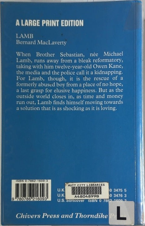 Lamb - By Bernard MacLaverty - back cover