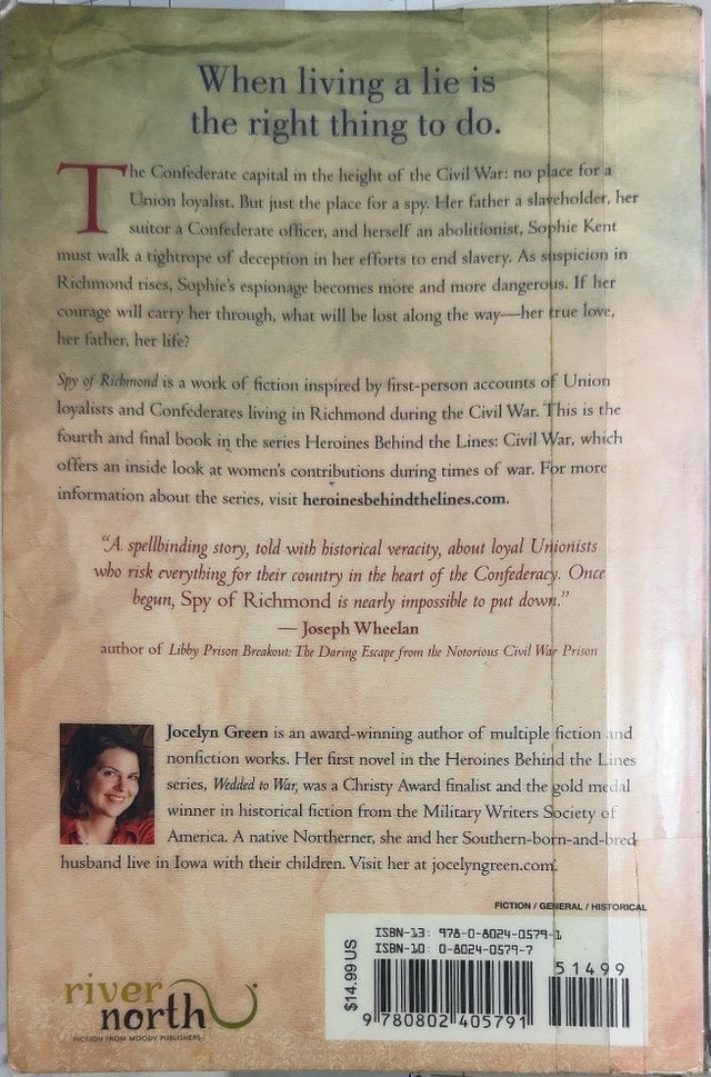 Spy of Richmond - By Jocelyn Green - back cover
