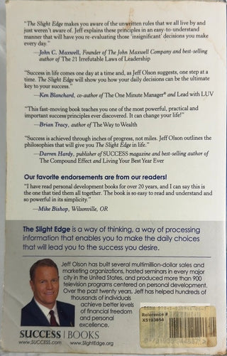 The Slight Edge - By Jeff Olson — back cover