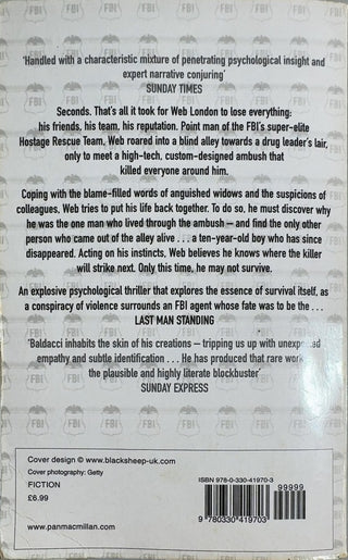 last man standing - By David Baldacci — back cover