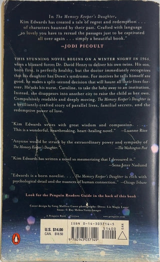 The Memory Keeper's Daughter - By Kim Edwards — back cover