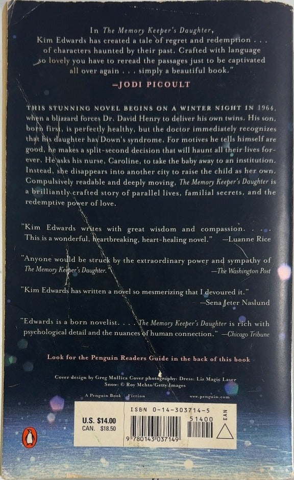 The Memory Keeper's Daughter - By Kim Edwards - back cover