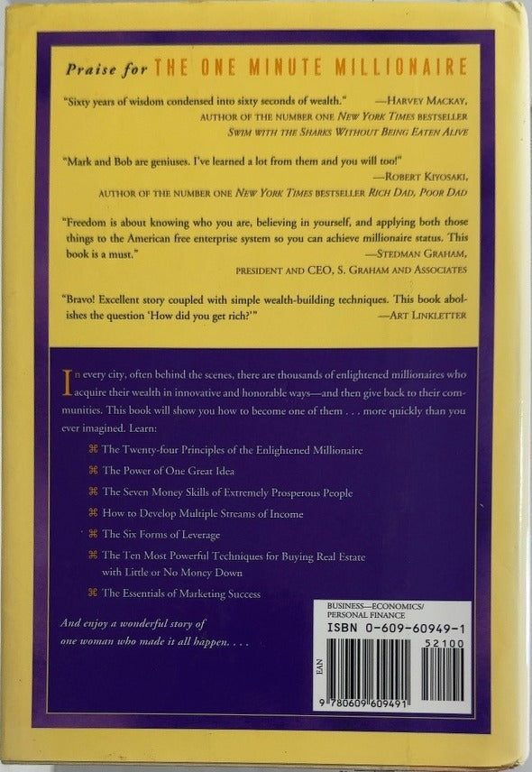 The One Minute Millionaire - By Mark Victor Hansen & others - back cover