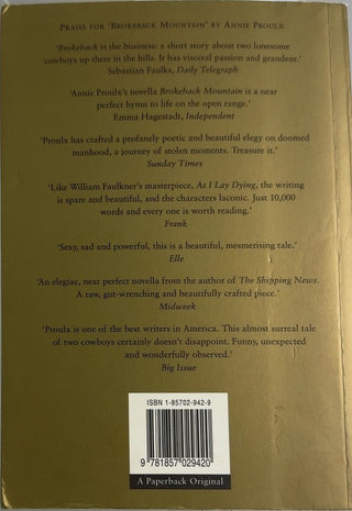 Close Range - By Annie Proulx — back cover