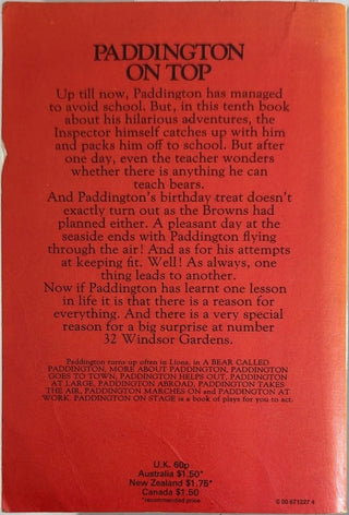 Paddington on Top - By Michael Bond — back cover