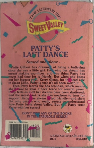 Patty's Last Dance - By Francine Pascal — back cover