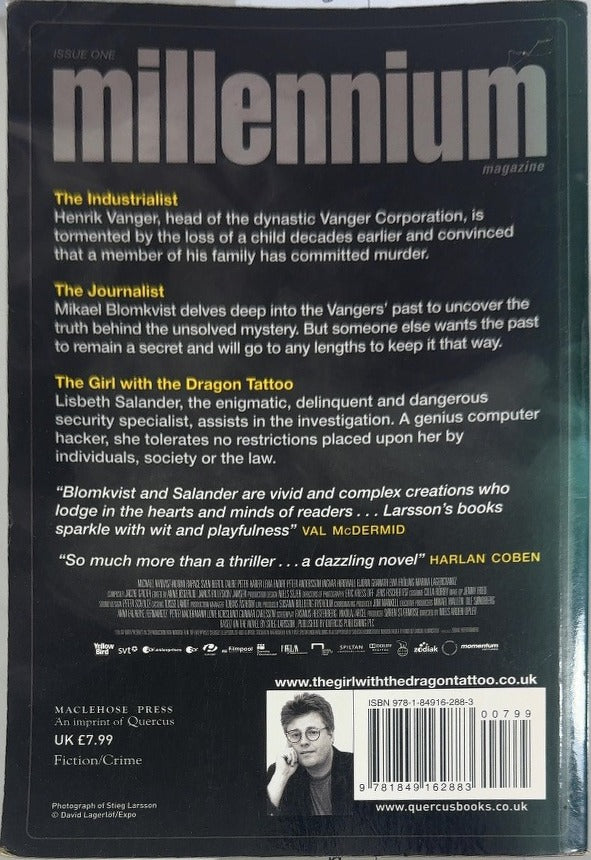 The Girl with the Dragon Tattoo - By Stieg Larsson - back cover